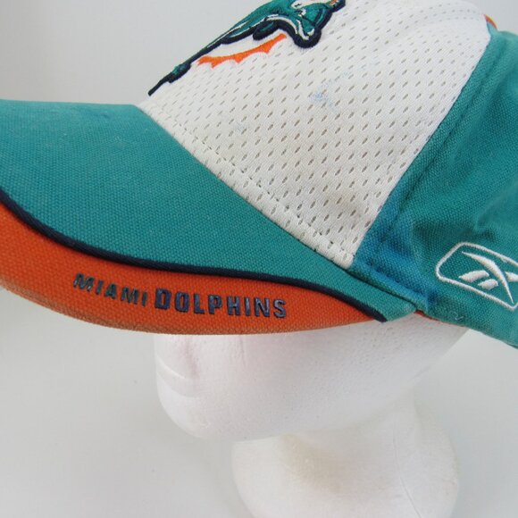 Miami Dolphins Embroidered Logo Reebok Men's Green Adjustable Strap Back Cap Hat - Picture 2 of 10